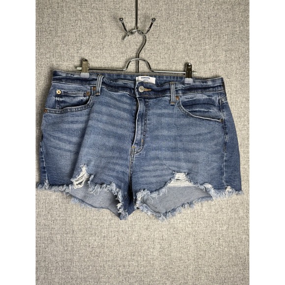 Denizen from Levi's Pants - Denizen Levi's Blue Denim High Rise Distressed Cut Off Fringed Shorts 18 XL/XXL